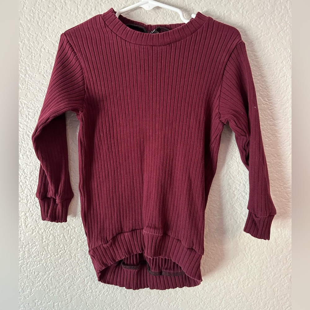 Little Nugget Knits Raisin Ribbed Sweater size 2T